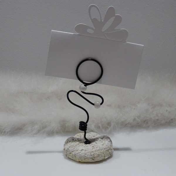 Porte-photo perles blanches
